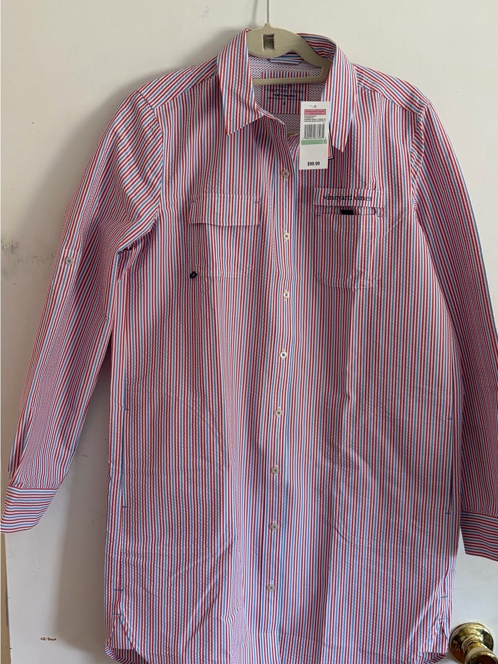 Vineyard Vines harbor short cover up seersucker multi size 8 retail $99 NWT